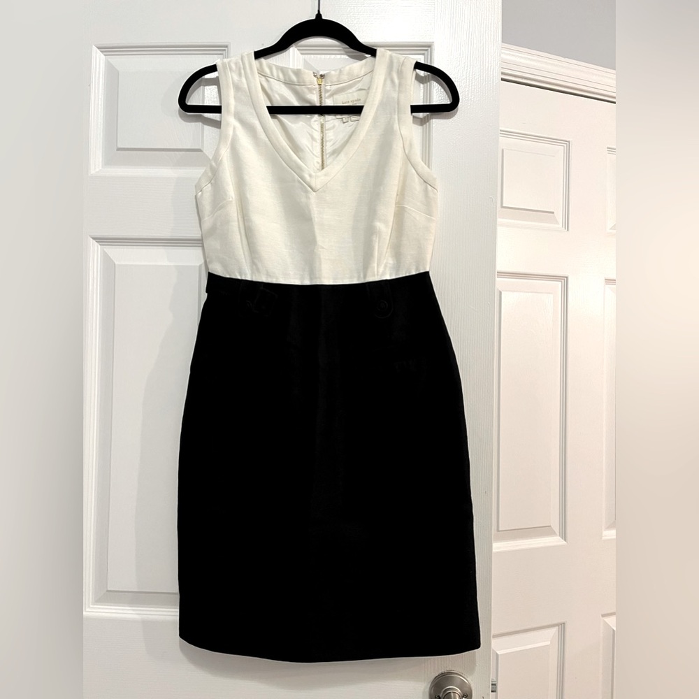 Kate Spade black and white sleeveless- length dress 22inches from waist.